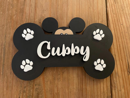 Personalized Mouse-Inspired Dog Bone | Custom Dog Name Sign & Decor
