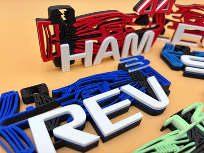 Custom Motorsport Driver Sign | Personalized Racing Decor | 3-Letter Decoration | Racing Fan Gift | Custom Name | Grand Prix | F1 Car