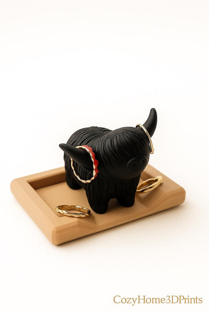 Highland Cow Ring Holder | Personalized Jewelry Dish