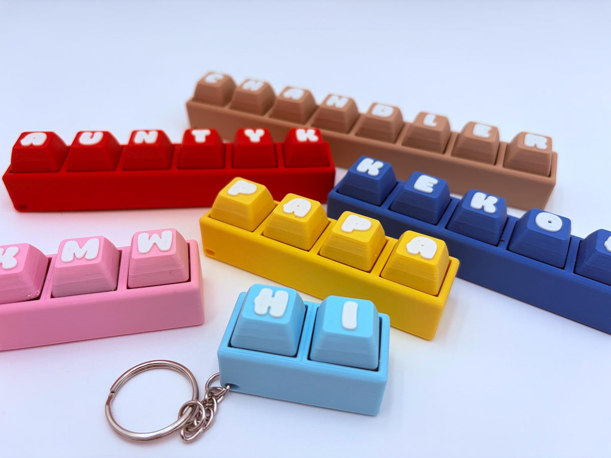 Custom Name Keycap Clicker Keychain | ASMR Fidget Gift