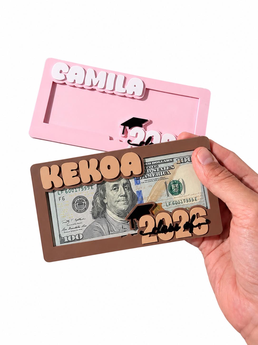 Personalized Graduation Money Holder, Class Of 2026 Graduation Gifts, High School Senior Gift, High School Grad Cash Holder MS393
