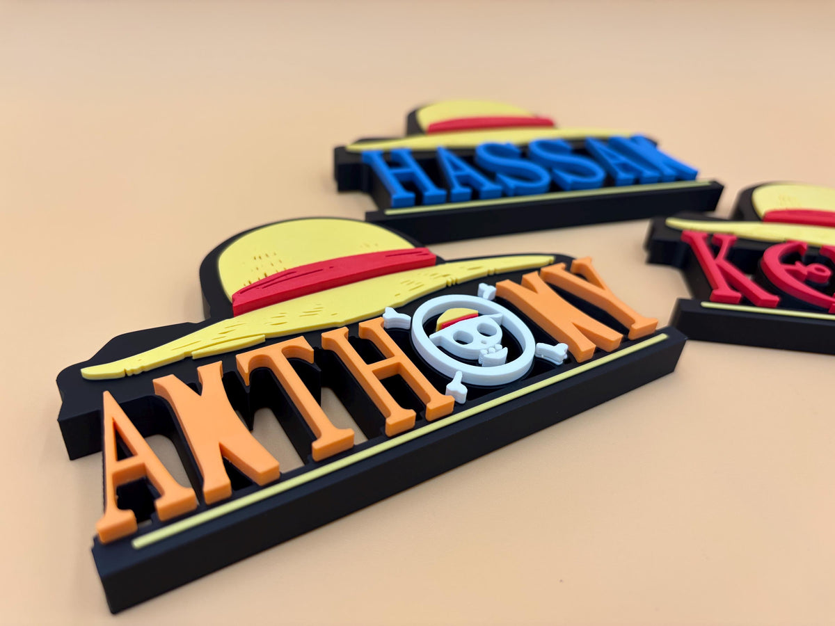 Custom One-of-a-Kind  Name Plate | Personalized Desk or Shelf Decor | Anime | Pirate | Custom Gifts