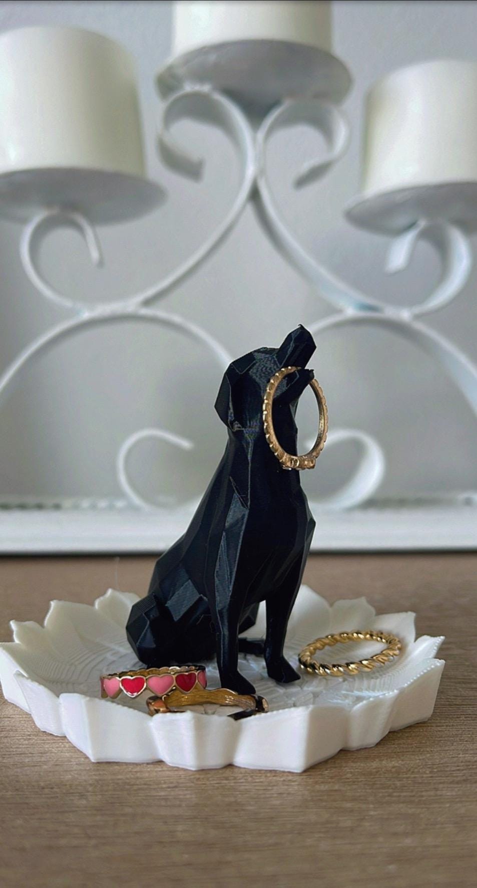 3D Printed Dog Ring Holder, Engagement Gift for Her
