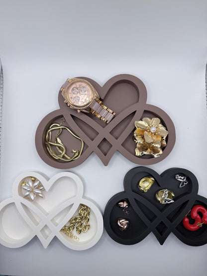 Personalized Infinity Heart Ring Holder, Jewelry Tray, Modern Love Knot Ring Dish, Wedding Gift, Anniversary Gift, Couple Decor
