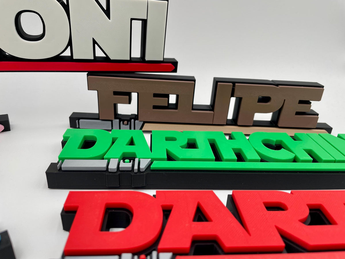 Custom Sci-Fi Name Plate | Personalized Space Battle Desk Decor