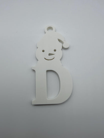Personalized Christmas Initial Ornament, 3D Printed Character Letter Ornament, Custom Family Name Gift, Santa Reindeer Elf Tree Decoration