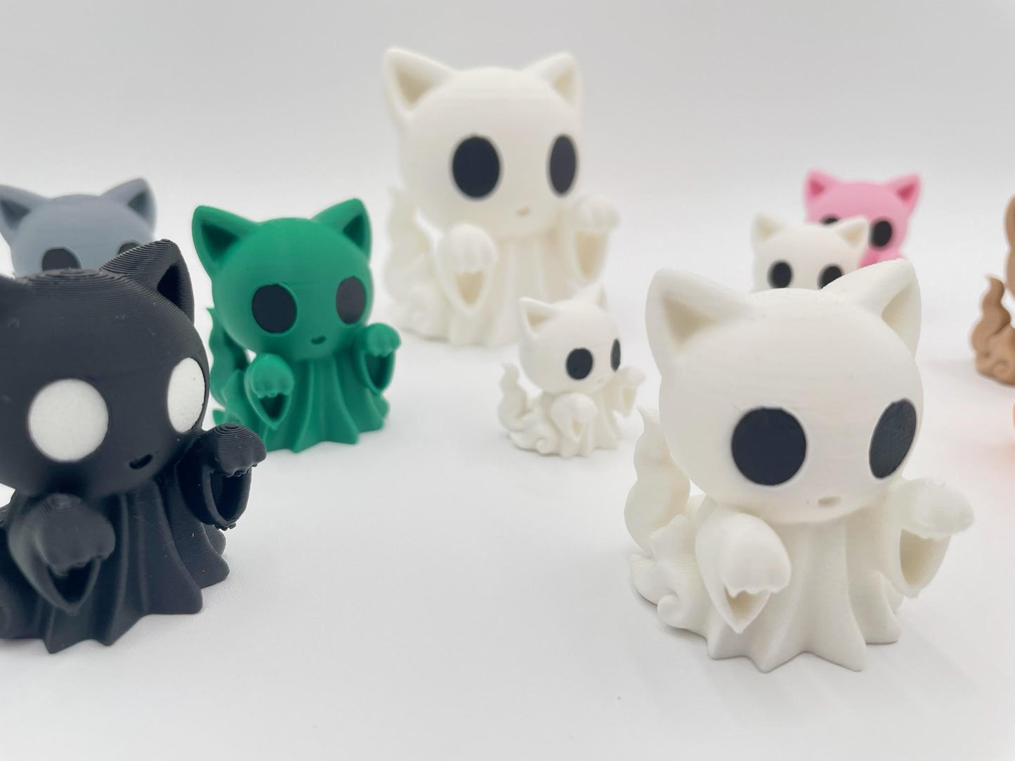 Ghost Cat Figurine | Kawaii Halloween Decor