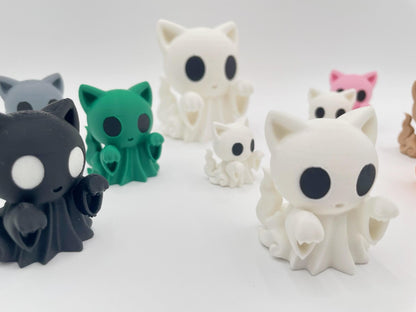Ghost Cat Figurine | Kawaii Halloween Decor