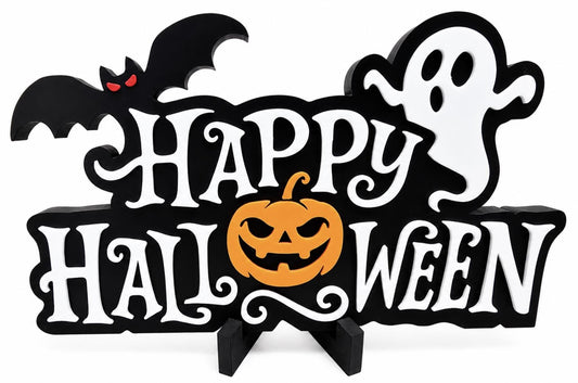 Happy Halloween Sign, 3D Printed Table Sign or Magnet