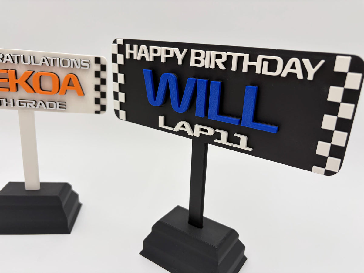 Motorsport Cake Topper | Personalized | Custom | Racing | Party Decoration | Desk Sign | Racing Decor | Car | Birthday
