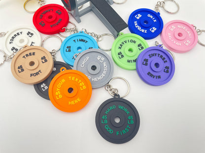 Personalized Weight Plate Keychain | Custom Gym Gift