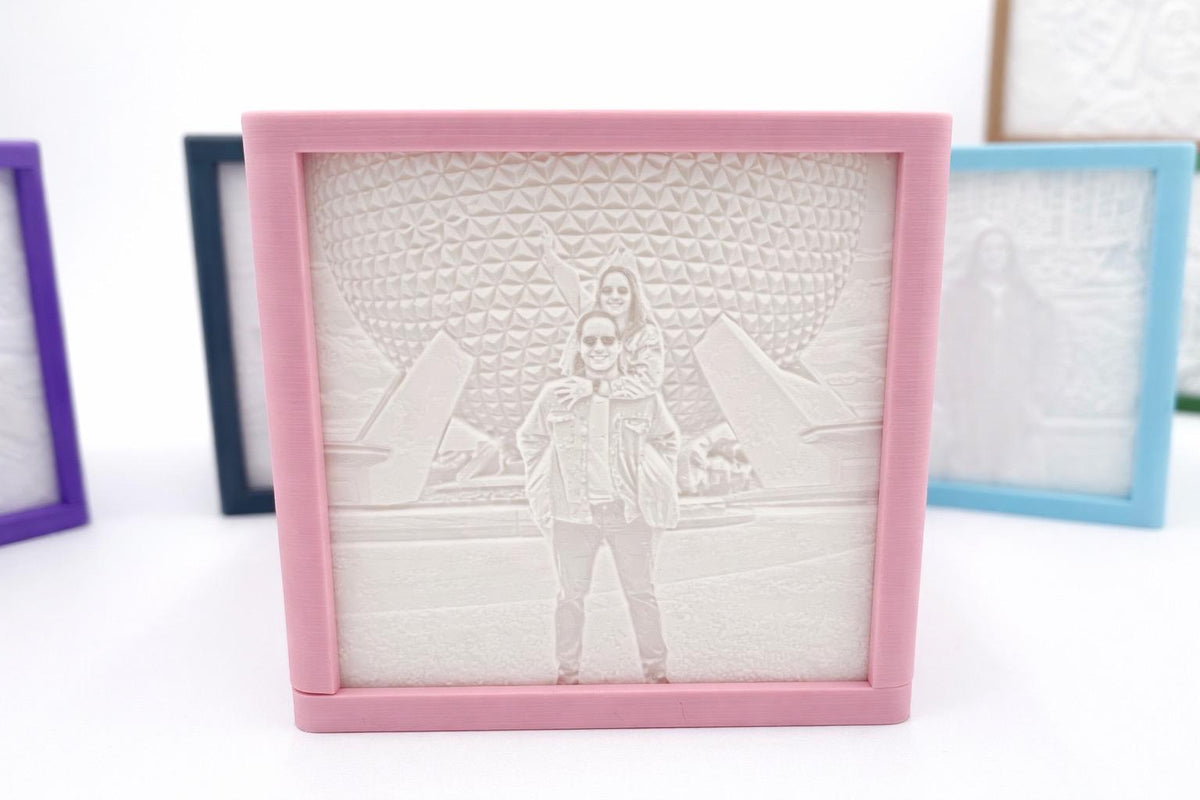 Shadow Box Light | Custom 3D Photo Lithophane | Personalized Photo Night Light | Unique Gift for Couples, Family & Memories | Family Picture