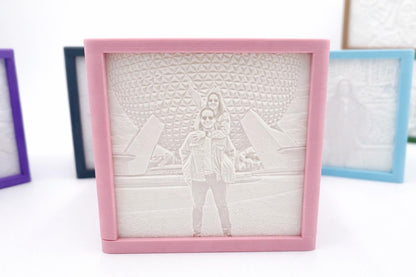 Shadow Box Light | Custom 3D Photo Lithophane | Personalized Photo Night Light | Unique Gift for Couples, Family & Memories | Family Picture
