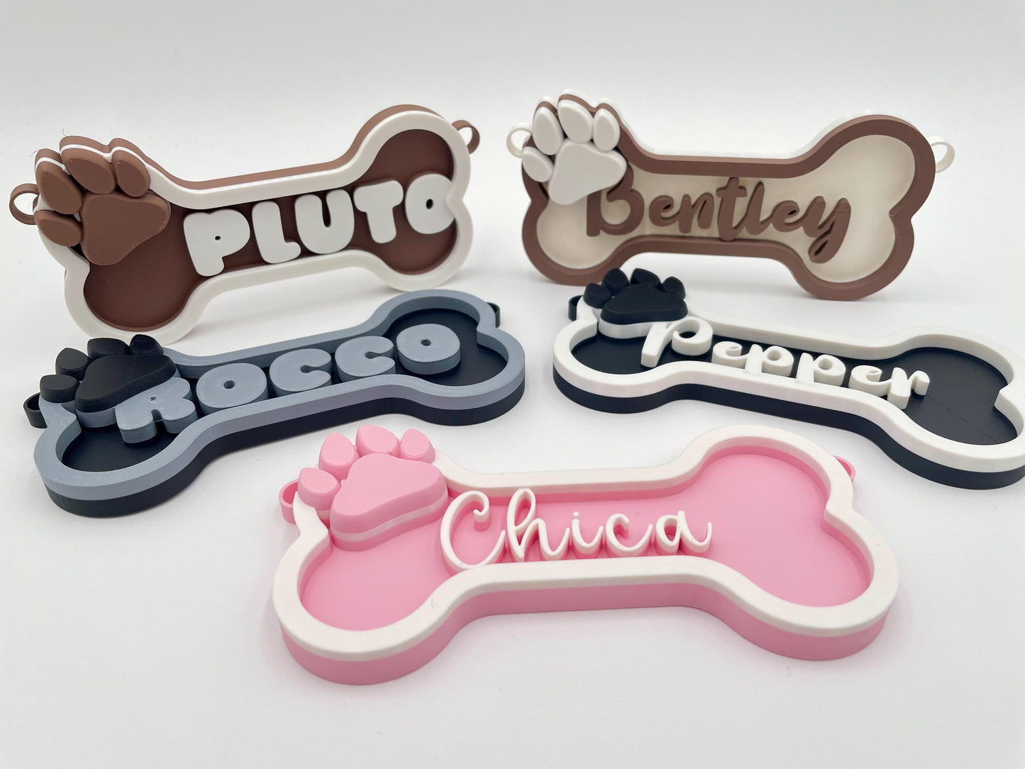 Custom Dog Crate Sign | 3D Printed Bone Puppy Tag