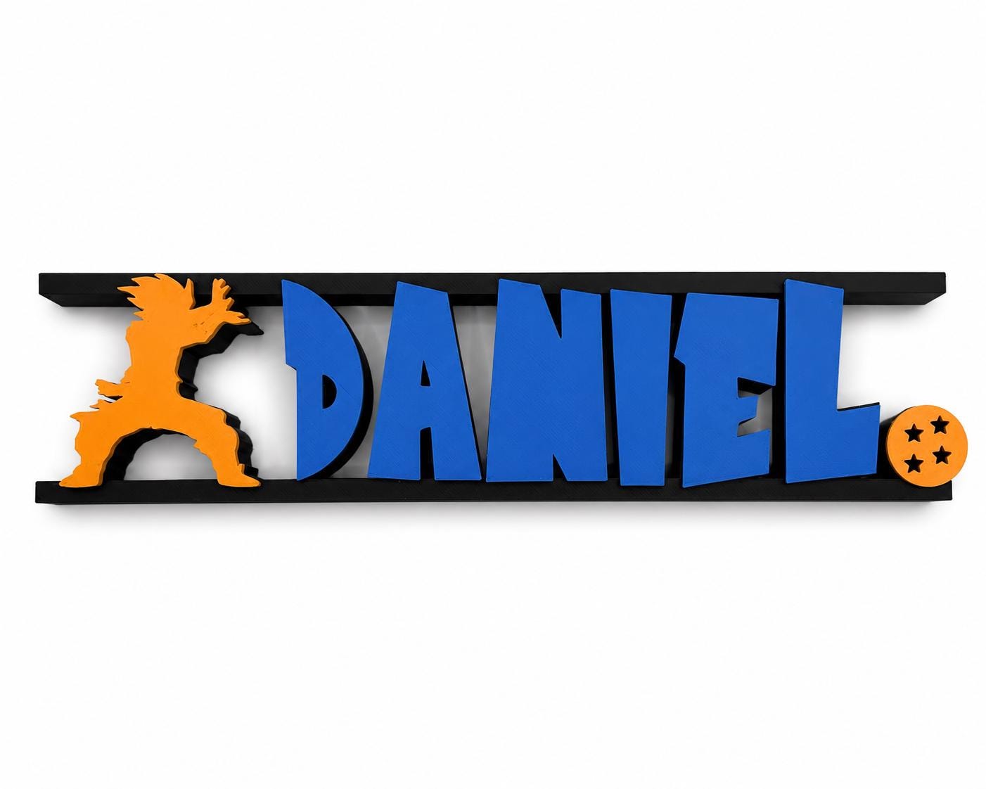 Personalized Anime Inspired Name Sign | Custom 3D Printed Gamer Room Decor | Kids Bedroom Name Plaque | Dragon Inspired Wall Shelf Sign