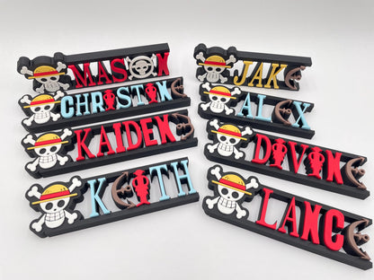 Custom One-of-a-Kind  Name Plate | Personalized Desk or Shelf Decor | Anime | Pirate | Custom Gifts