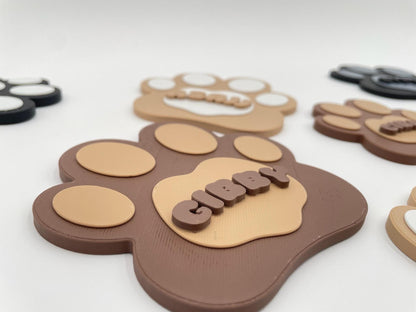 Personalized Pet Paw Magnet | 3D Printed  Cat Name Sign