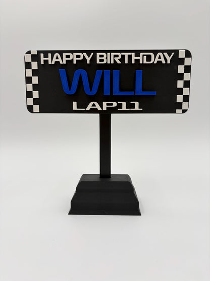 Motorsport Cake Topper | Personalized | Custom | Racing | Party Decoration | Desk Sign | Racing Decor | Car | Birthday