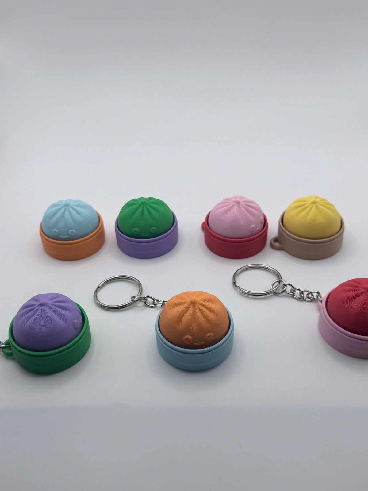 Dumpling Clicker Keychain, Cute 3D Printed Fidget Toy, Kawaii Stress Relief Keychain, Party Favor, Classroom Prize, Bulk Gift