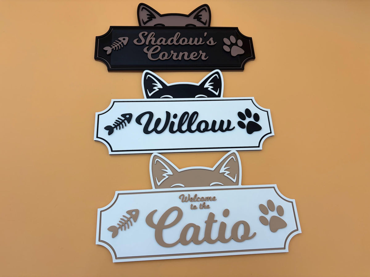 Personalized Cat Sign | Custom Name Sign | Cat Sign | Food Sign | Wall Decor | Personalized Sign | Pet Gifts | Gift | Mom | Kitten | Catio