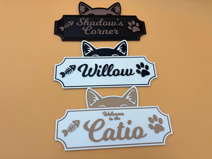 Personalized Cat Sign | Custom Name Sign | Cat Sign | Food Sign | Wall Decor | Personalized Sign | Pet Gifts | Gift | Mom | Kitten | Catio