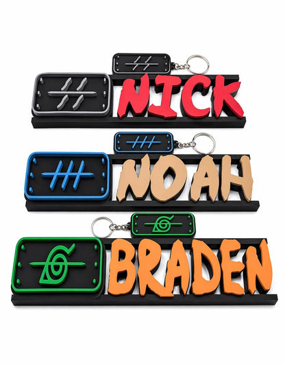 Custom Ninja Anime Name Plate, Personalized Desk Decor