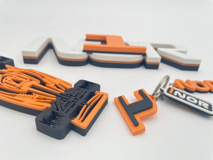 Lando Norris Racing Gift Set | Personalized Keychain & Desk Sign