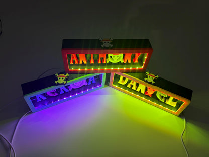 Custom Pirate Anime Name Lightbox | Personalized Desk Decor