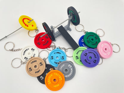 Personalized Weight Plate Keychain | Custom Gym Gift