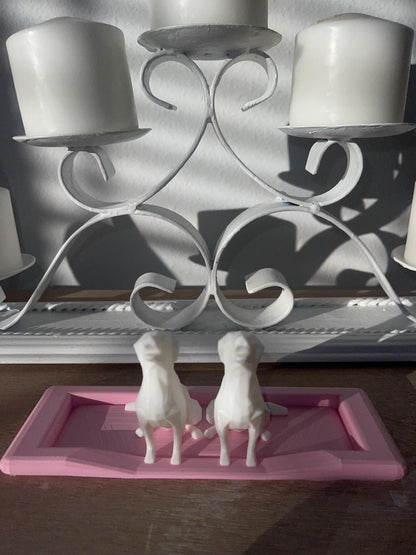 Couple Dog Ring Holder Set | His & Hers Engagement Gift