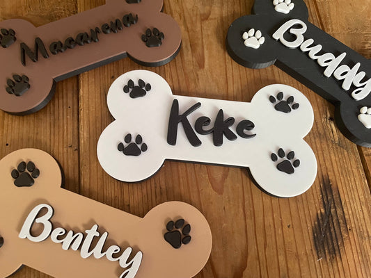Personalized Dog Bone Name Sign, Puppy Room Decor
