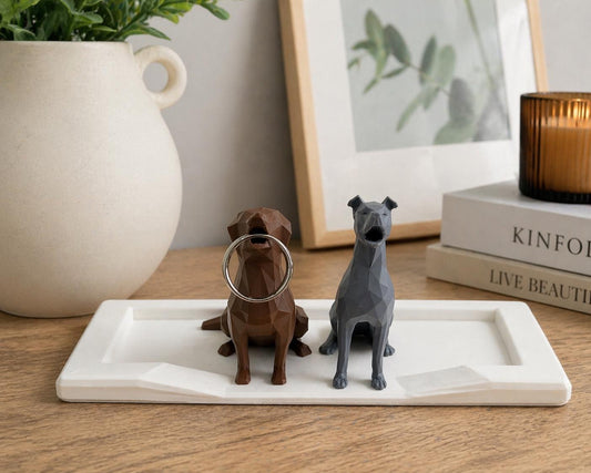 Couple Dog Ring Holder Set, His & Hers Engagement Gift
