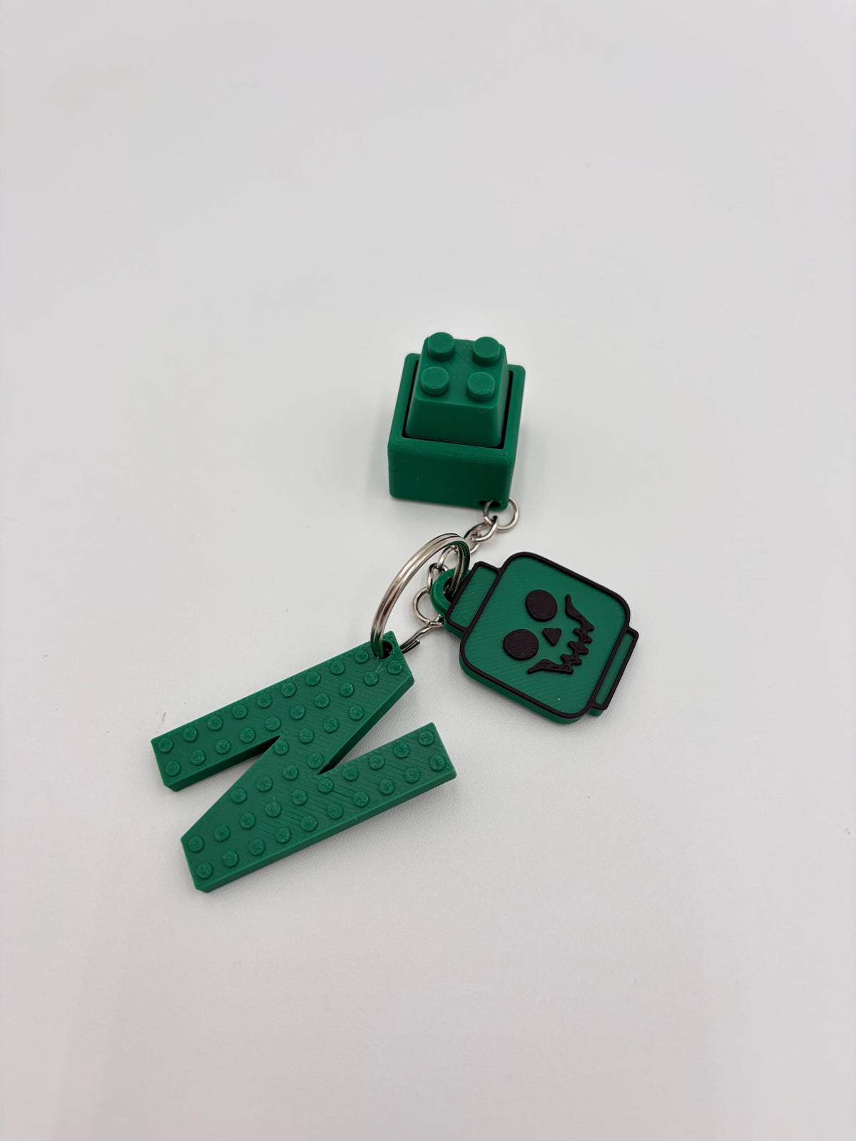 Building Block Letter Keychain Set | Personalized Alphabet with Brick Head | Bag Tag | Party Favors | School | Custom Gift | Fidget Clicker