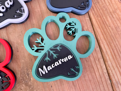 Personalized Dog Paw Christmas Ornament | Pet Memorial Gift