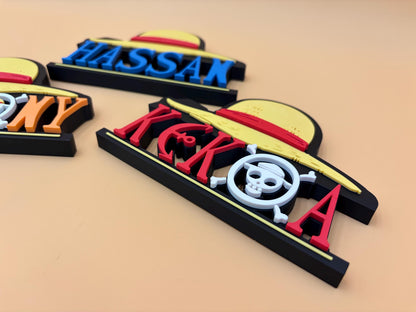 Custom One-of-a-Kind  Name Plate | Personalized Desk or Shelf Decor | Anime | Pirate | Custom Gifts