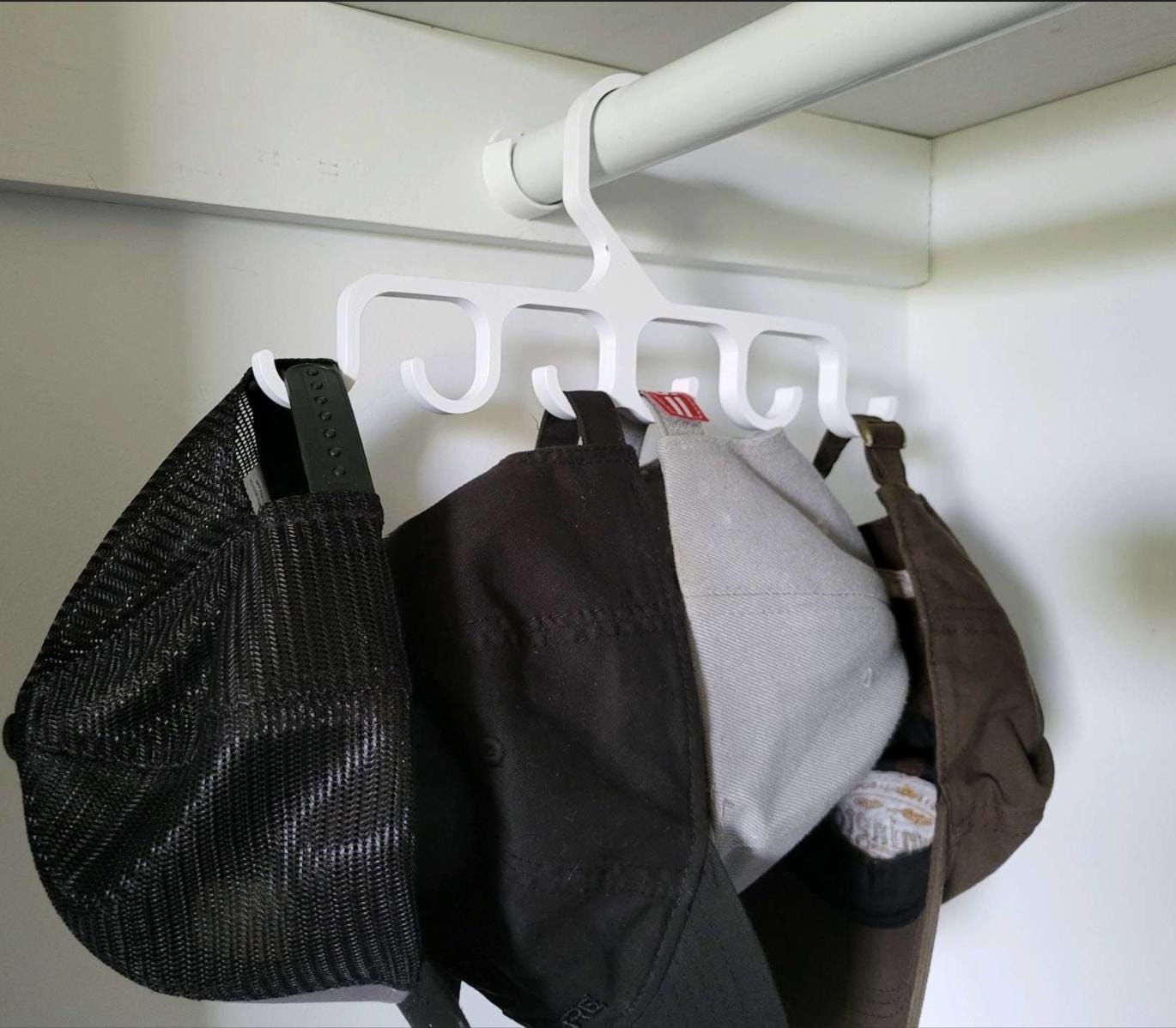 Hat Organizer Hanger, Cap Holder for Closet, Baseball Cap Organizer, Closet Hat Rack, Space Saving Hat Storage, Cap Hanger Rack