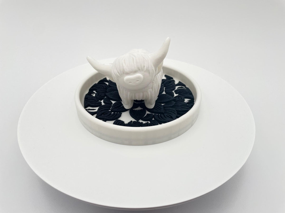 Highland Cow Ring Holder | Floral Wedding Jewelry Dish
