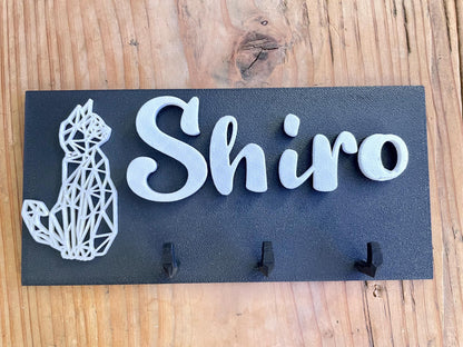 Personalized Cat Key Holder for Wall | Housewarming Gift