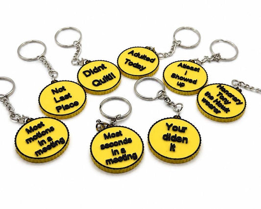 Funny Award Keychains Bulk Pack, Employee Appreciation Gifts