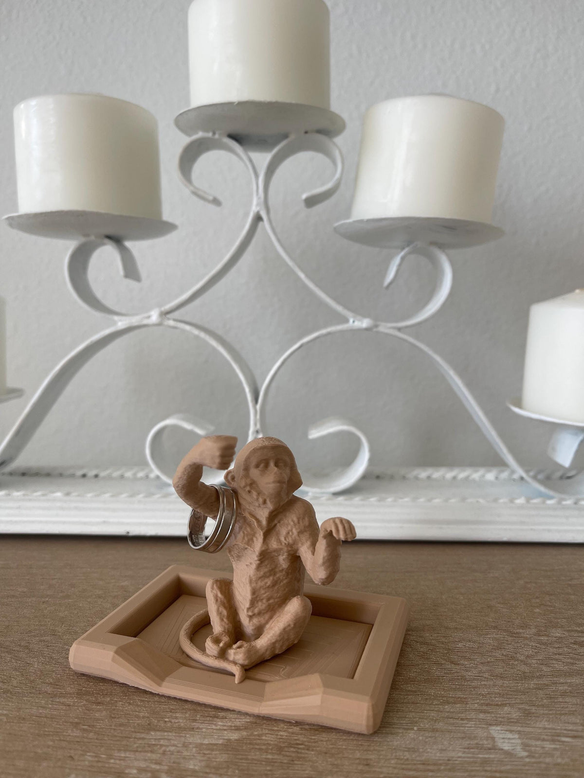 Monkey Ring Holder with Tray | Cute Animal Jewelry Dish
