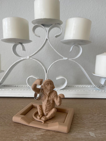 Monkey Ring Holder with Tray | Cute Animal Jewelry Dish