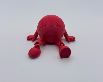 Articulated Volleyball Buddy, 3D Printed Volleyball Desk Toy, Volleyball Gift, Coach Gift, Team Gift, Sports Desk Decor