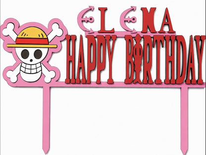 Personalized One Piece-Inspired Cake Topper | Anime Birthday