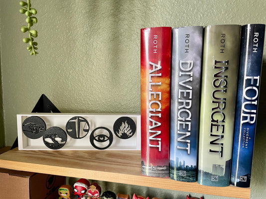 Symbolic Faction Decor, 3D Printed Bookshelf Display for Sci-Fi Fans