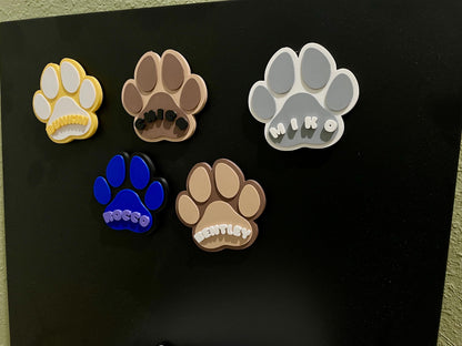 Personalized Pet Paw Magnet | Dog & Cat Name Sign