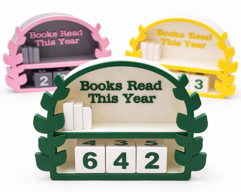 Books Read This Year Tracker, Reading Goal Shelf Decor