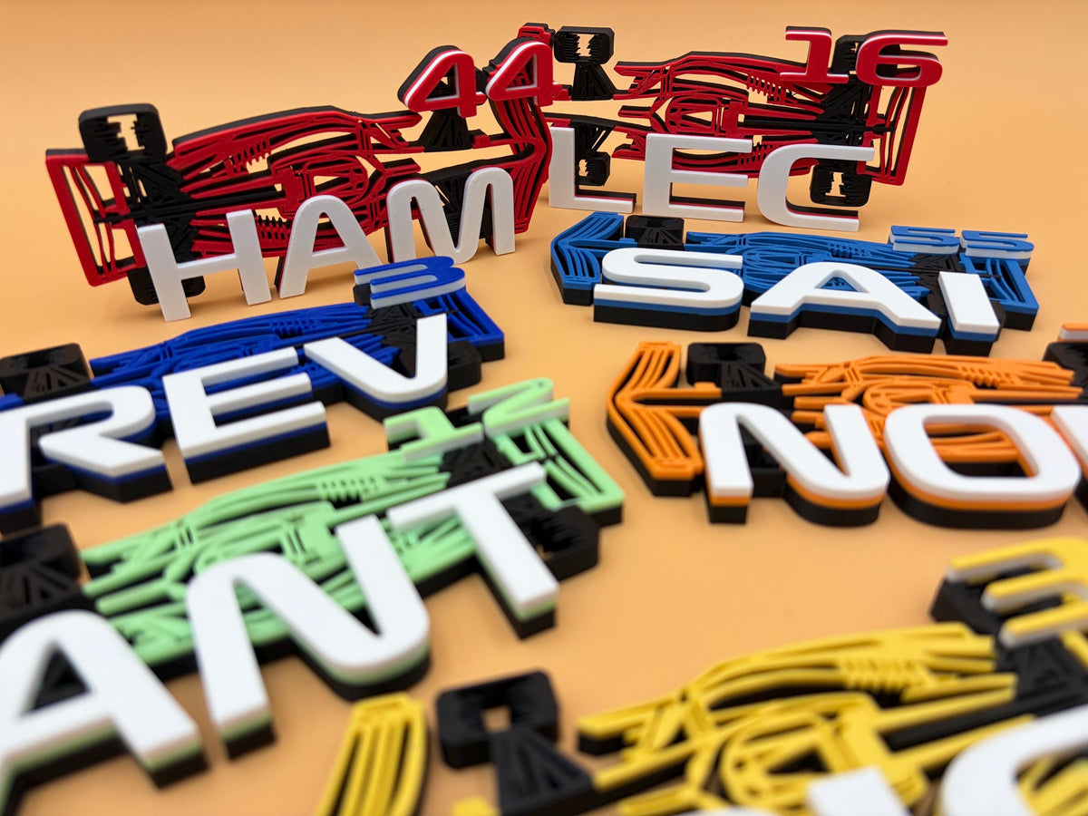 Custom Motorsport Driver Sign | Personalized Racing Decor | 3-Letter Decoration | Racing Fan Gift | Custom Name | Grand Prix | F1 Car
