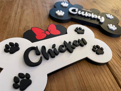 Personalized Mouse-Inspired Dog Bone, Custom Dog Name Sign & Decor