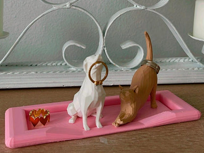 Personalized Cat & Dog Ring Holder | Pet Lover Engagement Gift