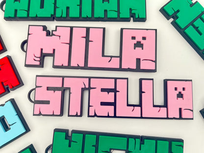 Gaming-Themed 3D Name Keychain | Custom Keyring for Consoles